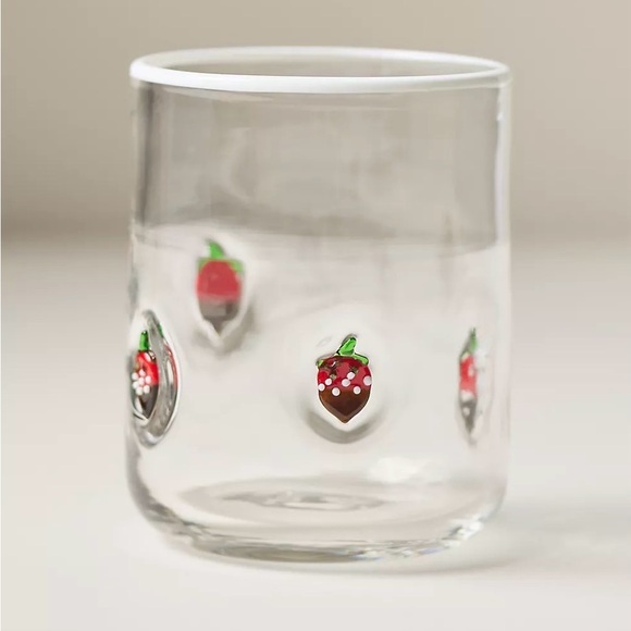 Anthropologie Other - Anthropologie NIB Chocolate-Covered Strawberry Icon Juice Glass